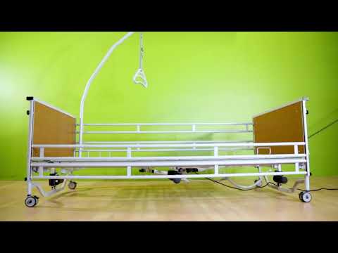 Cama Hospitalaria Eléctrica 5 Funciones c/Trendelemburg y Trendelenburg Inverso - Panel Rígido - Barandales y Trapecio