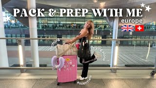 PACK, PREP, & TRAVEL WITH ME to europe!! thrifting, packing essentials, + flying alone to london