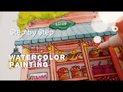 Step by step watercolor painting / a real time tutorials!