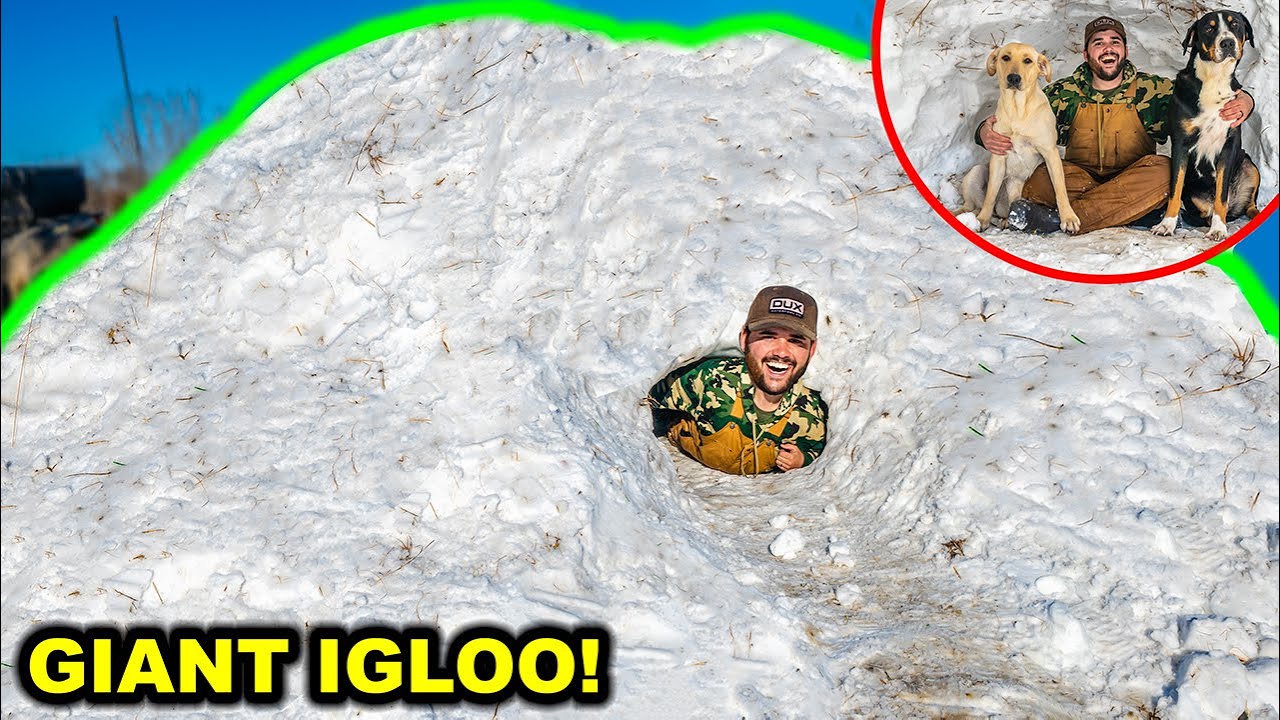 Building a GIANT IGLOO You Can LIVE INSIDE OF in My BACKYARD!