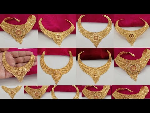 Latest Hallmark 22ct Gold Necklace Designs With Weight & Price || New Gold Short Necklace Designs