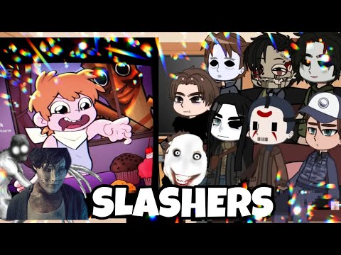 Slashers react to MINE CRAFT AND RANDOM MEME