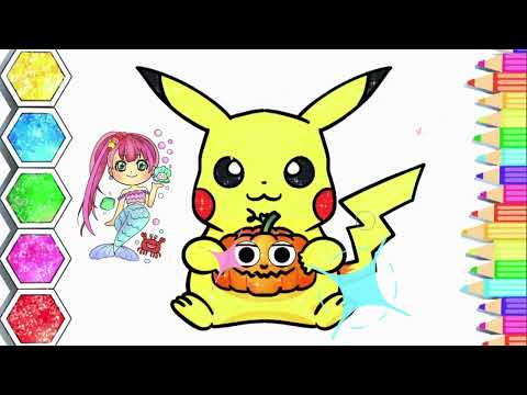 Pikachu Easy Drawing & Coloring for Kids | How To Draw Pikachu Step By Step #pokemon #pikachu #cute