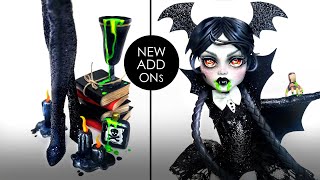Doll Figurine Repaint WEDNESDAY ADDAMS | Additional Add-Ons | Halloween | Monster High Ooak Repaint
