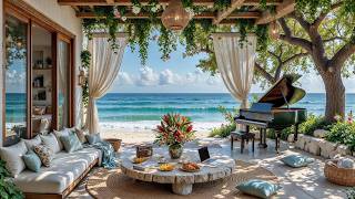 🎹 Luxury Coastal Piano Escape | Peaceful Ocean Sounds & Soft Piano for Relaxation, Reading and Work