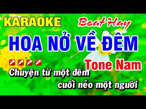 Karaoke Hoa Nở Về Đêm (Beat Hay) Nhạc Sống Tone Nam | Hoài Phong Organ