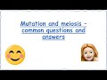 Meiosis and Genetic Variation Concepts