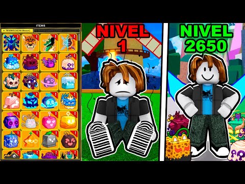 Blox Fruits Nivel 1 al 2650 con TODAS Las FRUTAS PERMANENTE 😲
