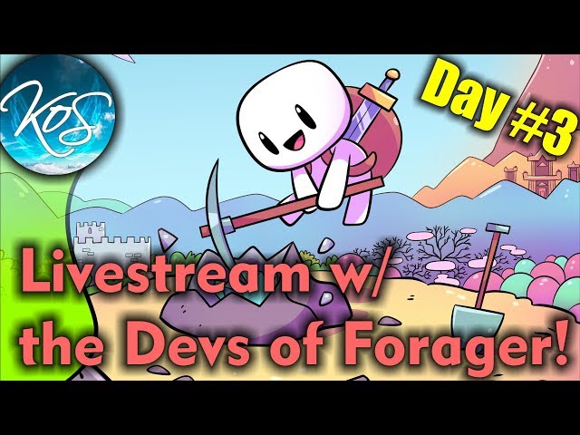 Forager LIVESTREAM with the Devs, Day #3!  Giveaway, Funny Dev Stories!