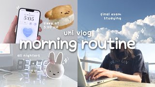 STUDY VLOG 📓🎧 my 5:00am morning routine, uni finals exams week, all-nighters, studying 15hrs a day