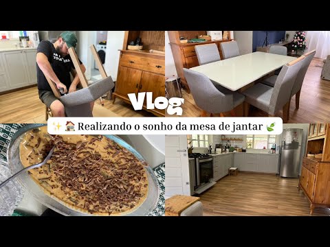 VLOG 🏠MONTAMOS OS MÓVEIS ✨Sonho realizado, sobremesa estrogofone de bis e mais