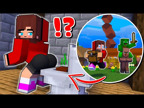 MAIZEN : TINY JJ and Mikey BUILD a SECRET VILLAGE inside TOILET - Minecraft Animation JJ & Mikey