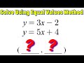 Solving Linear Equations with the Equal Values Method