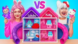 🏠 NEUES 123 GO! LABUBU VS HELLO KITTY 🧸🐱 | Miniaturhaus-Umstyling-Challenge ✨