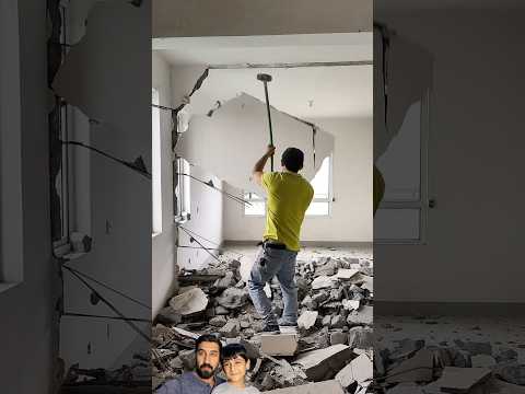Easy way to break a wall using a hammer ||#youtubeshorts #shortfeed #machinery