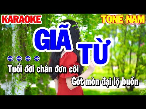 Karaoke Giã Từ Tone Nam | Nhạc Sống Trữ Tình Beat Hay Dễ Hát 2022 | Thanh Hải