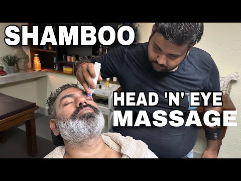 Asmr head massage therapy , Eye massage to relax daily stress n Anxiety by Indian Barber Shamboo