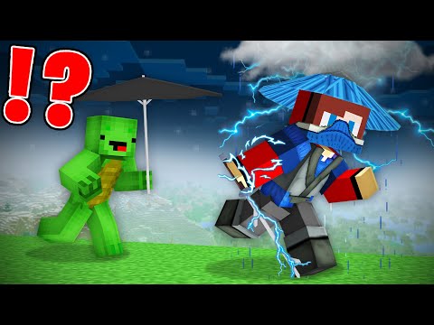 THUNDER STORM Armor Speedrunner vs Hunter in Minecrraft - Maizen JJ and Mikey