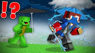 THUNDER STORM Armor Speedrunner vs Hunter in Minecrraft - Maizen JJ and Mikey