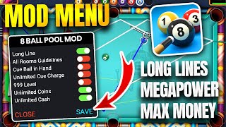 🔴 8 Ball Pool MOD Menu - Long Lines, MegaPower & Unlimited Money in 8 Ball Pool (iOS/Android)