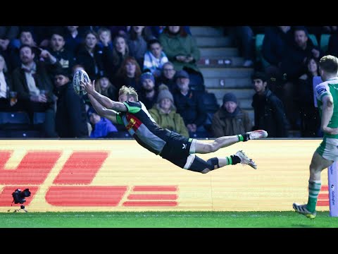 Try of the year? Tyrone Green scores a worldie off Marcus Smith's kick assist