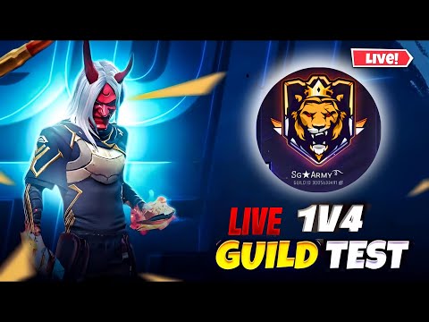 HARDEST GUILD TEST FF | FREE FIRE LIVE CUSTOM ROOM GIVEAWAY | FF LIVE TEAM CODE GIVEAWAY |FF LIVE