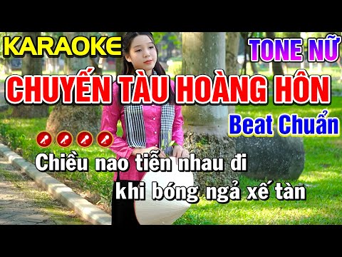 Chuyến Tàu Hoàng Hôn Karaoke Bolero Nhạc Sống Tone Nữ ( BEAT CHUẨN ) | Nàng Thơ Karaoke