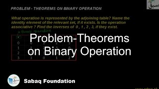 Problem-Theorems on Binary Operation