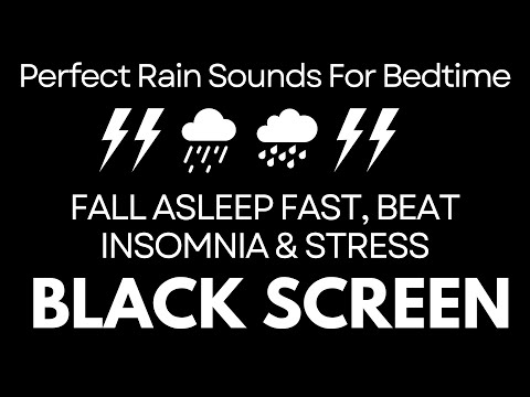 Fall Asleep Fast, Beat Insomnia & Stress | Intense Thunderstorm Rain & Powerful Thunder Black Screen