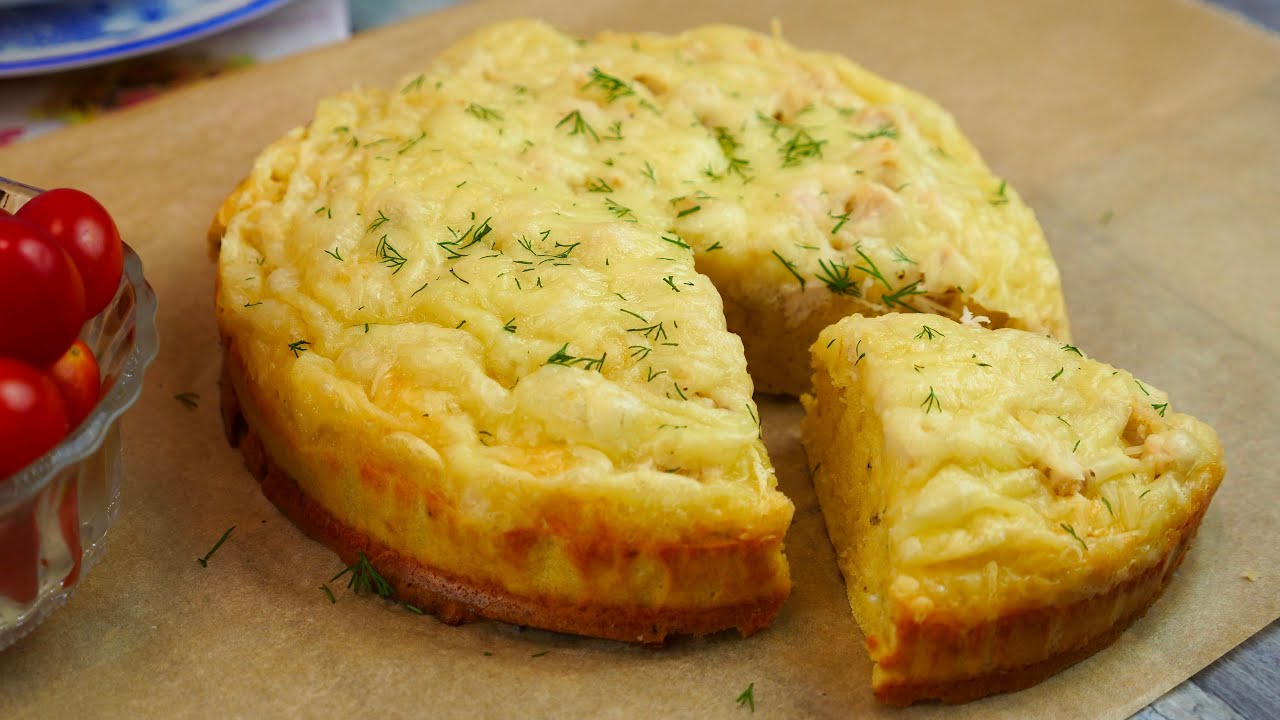 Пирог куриный лентяй (все смешал и в духовку)