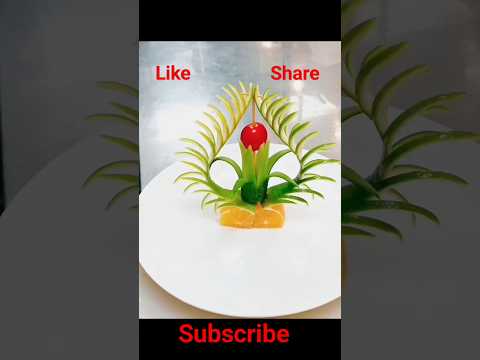 Amazing Orange 🍊 cucumber 🥒 and tomato 🍅 Carving cutting design Skills and decorated plate.