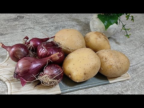 عندك بطاطا وبصل❗حضري بطاطا كوشة بمكونين فقط بدون لحوم ولا أجبان تقطر بالبنة😋وصفة طبق صيفي اقتصادي