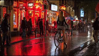 🔞 Red L!ghts Zone Amsterdam On a Rainy Night  🌧️ 4K Walk