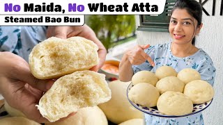 No Maida, No Wheat Atta Steamed Bao Buns Recipe 🥯| बिना मैदा और आटा के बाओ✨| Steamed Buns Recipe