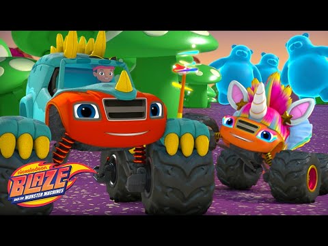 Blaze Camouflages Himself to HIDE from Candy Bears! 🍭 w/ Sparkle | Blaze and the Monster Machines