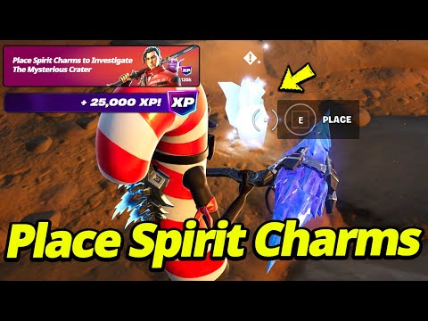 How to EASILY Place Spirit Spirit Charms to Investigate The Mysterious Crater - Fortnite Quest