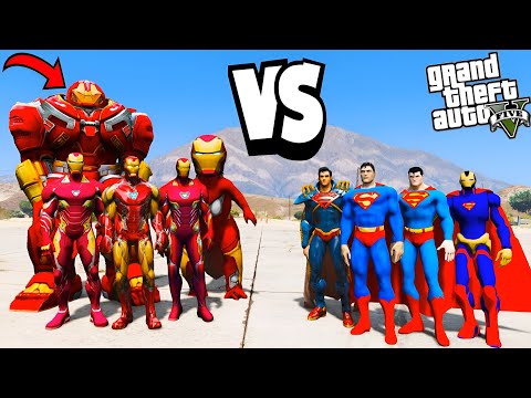 Ironman Gang Vs Superman Gang Epic Battle In GTA 5!