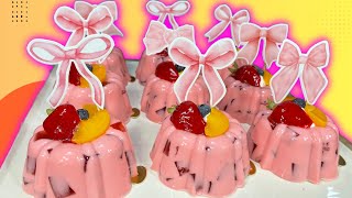 Gelatina de MOSAICO Cremosa de FRESA 🍓 | Mini POSTRE FÁCIL y RÁPIDO para tu MESA de POSTRES 🎉