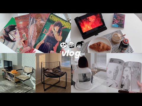 manga shopping + haul, ikea trip, unboxing furniture, watching anime | daily vlog