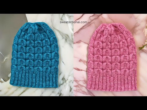 Beautiful cable knitting design | Check link in description for written hat pattern.