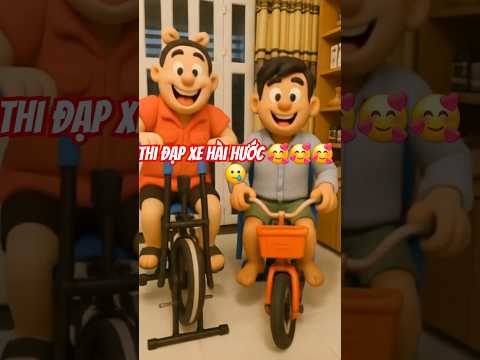 Gia đinh vui nhộn thi đạp xe 🥰🥰