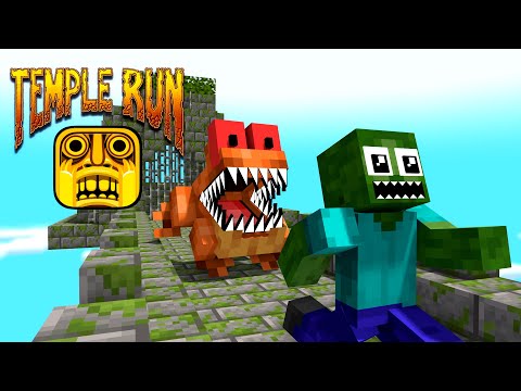 Minecraft Mobs : TEMPLE RUN CHALLENGE- Minecraft Animation