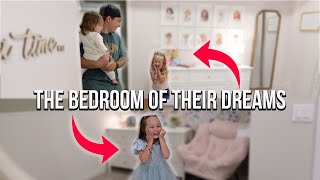DREAM ROOM MAKEOVER REVEAL + REACTIONS!!! (5 + 7 YEAR OLD DREAM BEDROOMS)