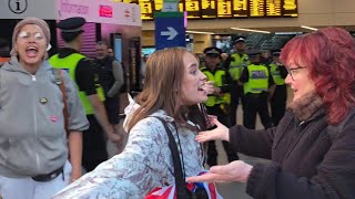 Patriots In Leeds Storm Shopping Centre & Train Station Leftys Kick-Off
