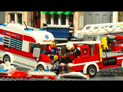 Lego City Emergency Ambulance Fire Truck Crash Fail