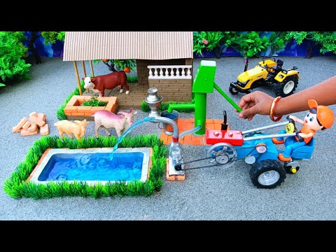DIY how to make cow shed | house of animals | horse house – cow shed | mini hand pump |woodwork #49