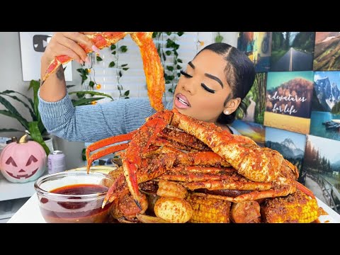 KING CRAB SEAFOOD BOIL MUKBANG | SEAFOOD BOIL MUKBANG| + THE MAN WHO RUINED HALLOWEEN 🎃😳