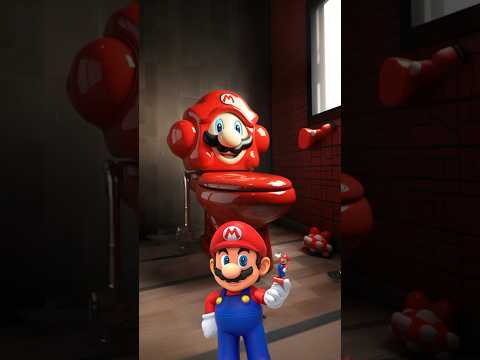 Mario transforms into a toilet 🚽 #mario #mariobros #supermario