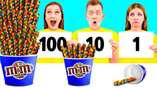 100 खाद्य परतें चुनौती | मजेदार स्थितियां और विफल PaRaRa Challenge