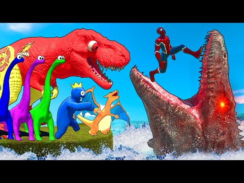 Epic Tyrannosaurus Rex vs Pro 8 Superhero Dinosaurs Jurassic World Evolution 2 Ultimate Dino Battle